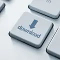 Auf einer Computer-Tastatur ist eine Download-Taste in Großansicht dargestellt.