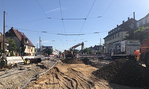 Baufortschritte an der Kreuzung B36/Eckener Straße: geänderte Verkehrsführung ab dem 18. Juli 