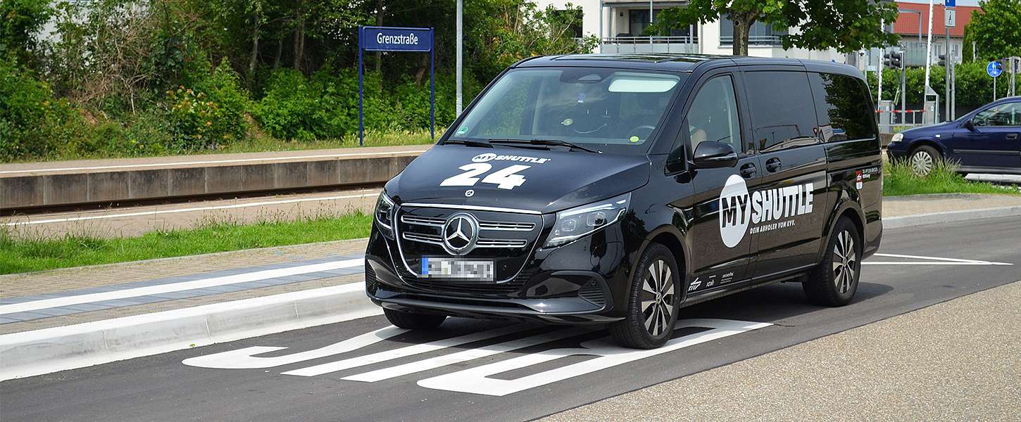 Hardt West Das KVV.MyShuttle fährt durch Hardt West.