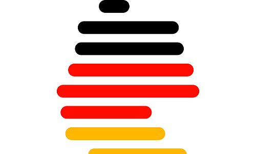 Logo zum Deutschlandticket in den farben schwarz-rot-gold