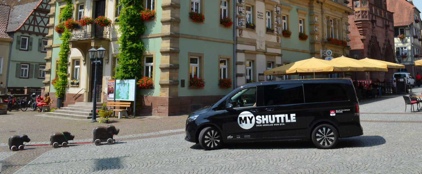MyShuttle-Fahrzeug in Betten und Gondelsheim.