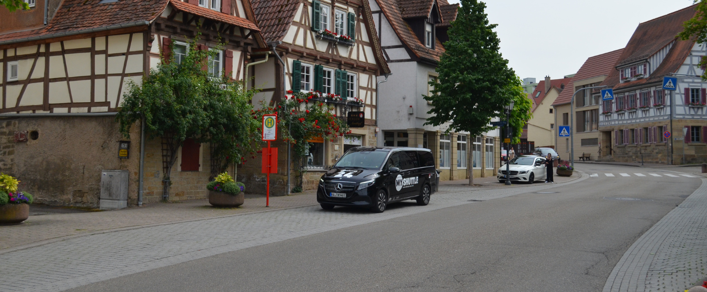 MyShuttle-Fahrzeug im östlichen Landkreis Karlsruhe.